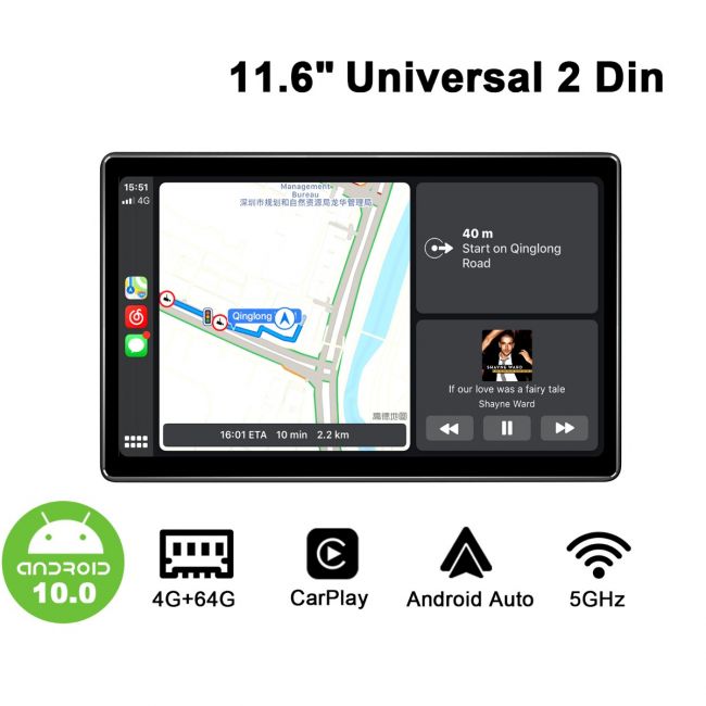 Android 10 Autoradio Bluetooth CarPlay 1 Din détachable DAB+ OBD 4G FM  Radio DSP