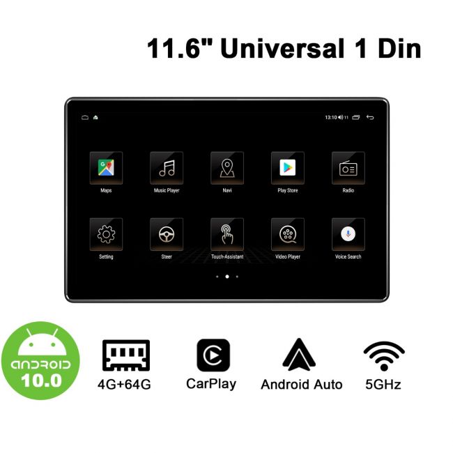 JOYING Newest 11.6 Inch Single Din Android Auto Radio With Full-fit  1920X1080 Screen 8GB+128GB