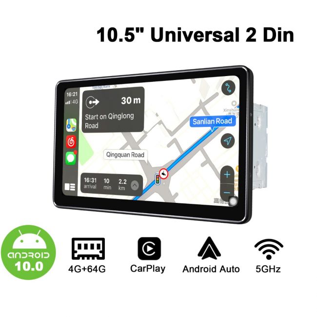 ophøre kutter musikkens Joying Newest Arrival 10.5 Inch Double Din Car Navigation System With  Android Auto & CarPlay