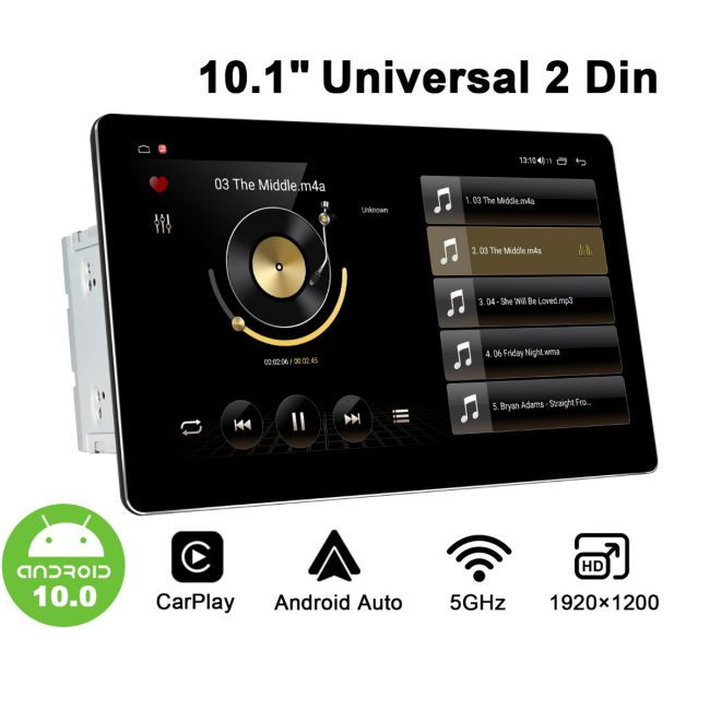 Newest High Resolution 1920*1200 Android 10.1 Double Din Car Radio