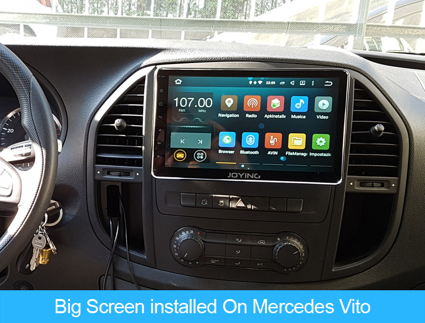 10 Inch Android car radio installed on Mercedes-Benz Vito 