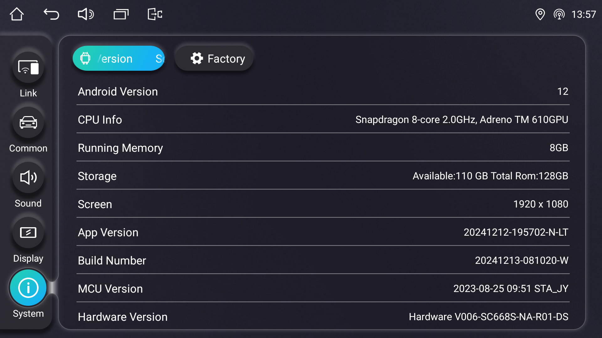 Joying Android 12.0 Qualcomm Snapdragon System Update