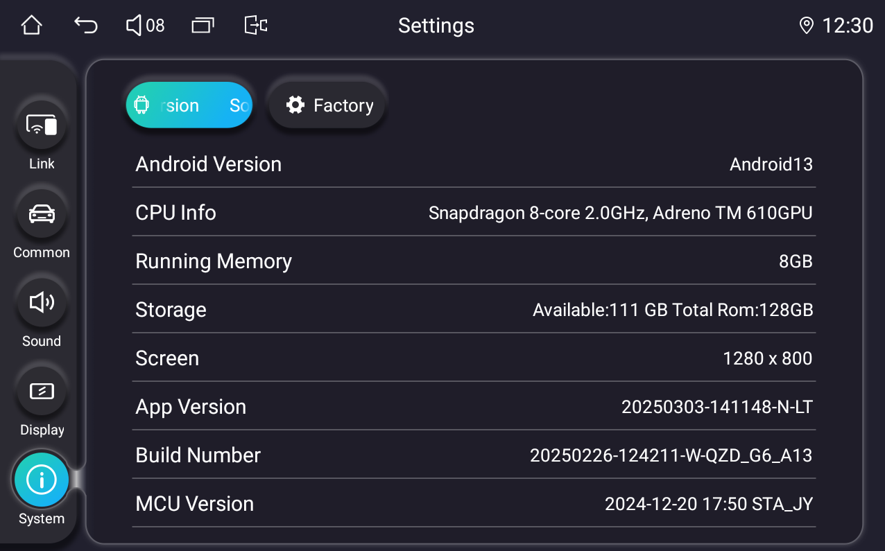 Joying Android 12.0 Qualcomm Snapdragon System Update