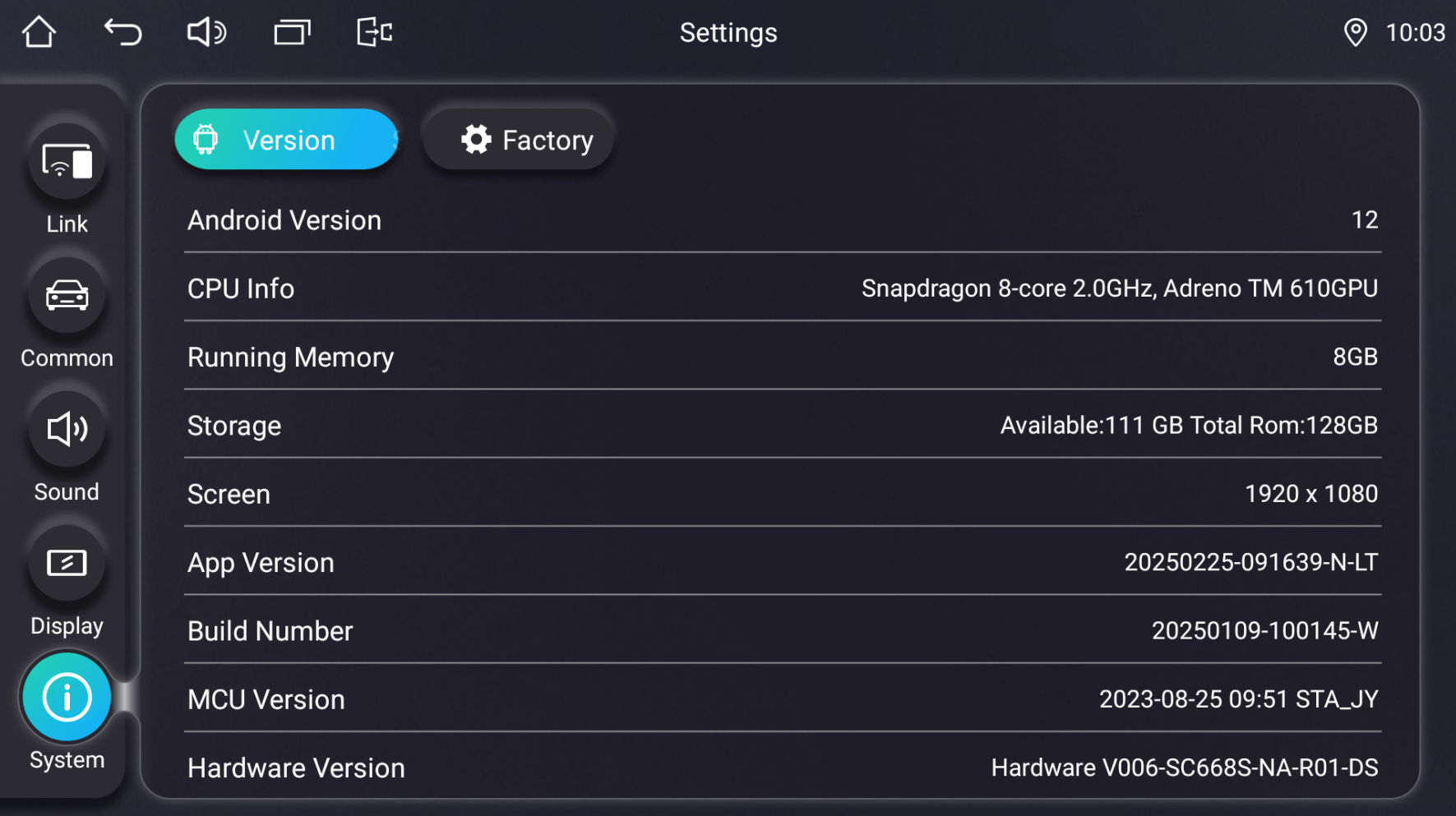 Joying Android 12.0 Qualcomm Snapdragon System Update