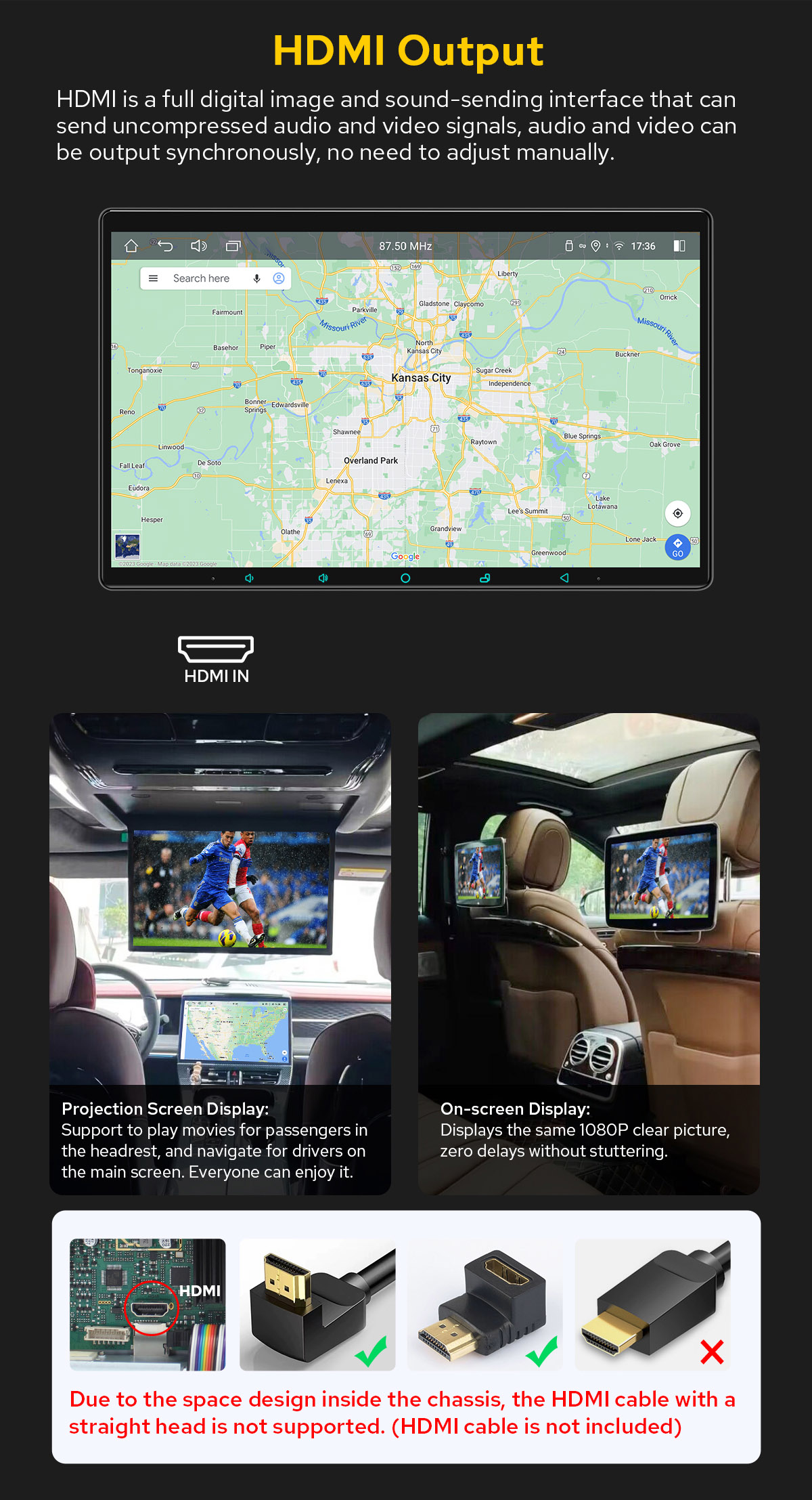 HD 15.1inch Rotatable Screen 1DIN Car Stereo Universal GPS CarPlay/Android Auto  