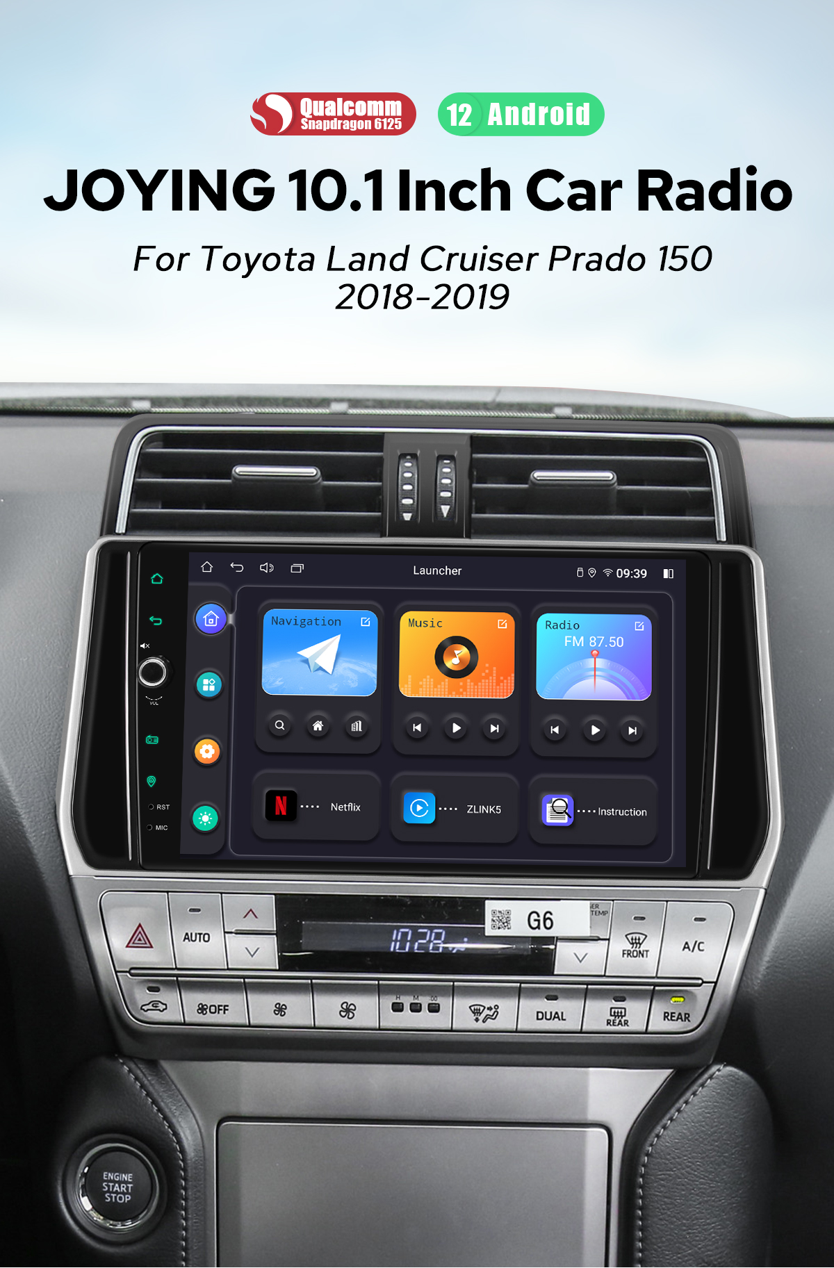 2018-2019 Toyota Land Cruiser Prado 150 10.1'' Big Screen Android