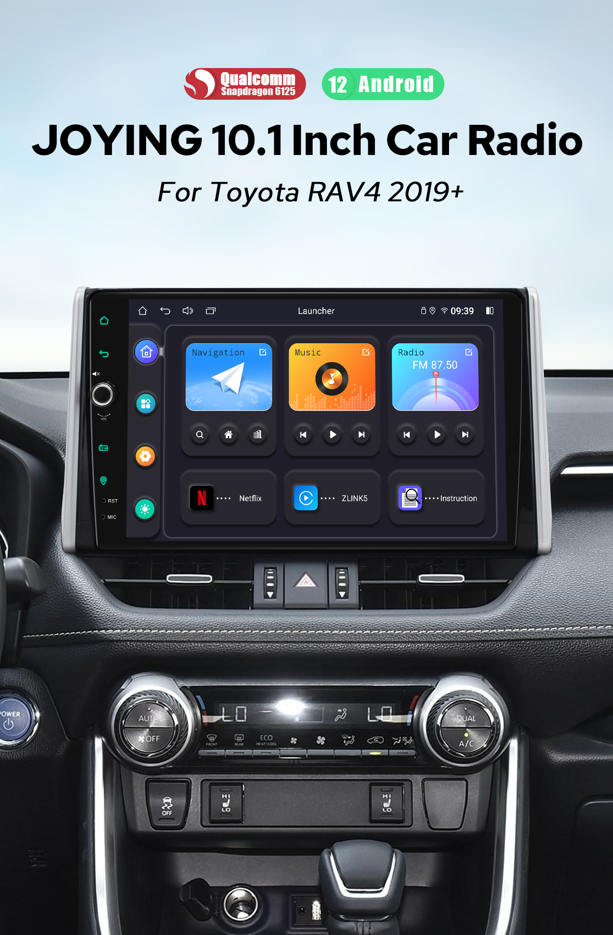 Joying Latest Toyota RAV4+ Android 12 head unit support factory USB