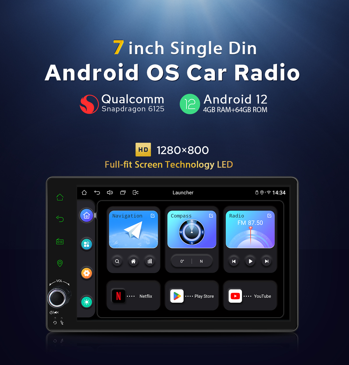  Android 12 1 Din Head Unit