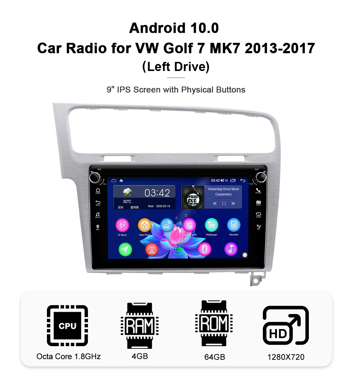 ondergronds barbecue majoor Joying 9 Inch Android Head Unit For VW Golf 7 MK7 GTi 2013-2017 Plug and  Play